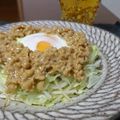 ダイナマイト漆黒's cooksnap of when they made レンジで簡単巣ごもり卵～納豆のせ！.