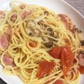 mmmnm's cooksnap of when they made 簡単！トマトとオリーブオイルの超絶品スパ.