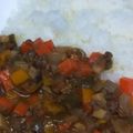 utn's cooksnap of when they made 挽き肉と彩り野菜のデミ炒めがけライス.