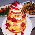 Nanana☆703's cooksnap of when they made ブルーベリーソースで！パンケーキツリー.