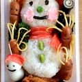mireamu's cooksnap of when they made クリスマス！サンタクロースと雪だるま弁当.