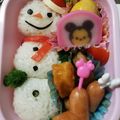 ババチ's cooksnap of when they made クリスマス 簡単 キャラ弁＊雪だるま.