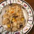 カメ姫☆'s cooksnap of when they made ローストチキンとしめじの醤油バターピラフ.
