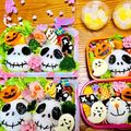ハタママ's cooksnap of when they made ハロウィンに♪Wジャックおにぎりのお弁当.
