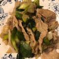 R2016's cooksnap of when they made 豚バラ肉と白ネギの味ぽん炒め.
