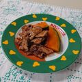イチゴ、イチゴ。's cooksnap of when they made かぼちゃと豚肉の炒め物.