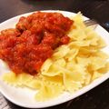 yuzunon's cooksnap of when they made 豚ひき肉の簡単ソーセージとトマトのパスタ.