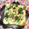 ぽぽきゅ's cooksnap of when they made 貝割れ・ベーコン・塩昆布・新玉葱トースト.