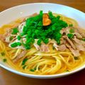 AceK_meshi's cooksnap of when they made 寒い日♡にんにく豚バラスープスパゲッティ.