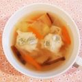 Richland☆Y's cooksnap of when they made ハロウィンに　お化けワンタンスープ.