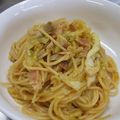 kikiny's cooksnap of when they made 卵黄消費レシピ！和風deカルボナーラ.