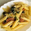 モモキト's cooksnap of when they made ウインナーとほうれん草のクリームペンネ.