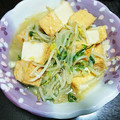 かえま's cooksnap of when they made 厚揚げのモヤシあんかけ.