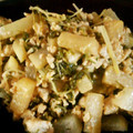 ２４なるるん's cooksnap of when they made 洋風？　大根ひき肉水菜のマヨ醤油炒め.