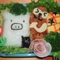 ぷちmama's cooksnap of when they made モノクロブーのおにぎり✿キャラ弁.