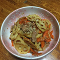 かよばぁ's cooksnap of when they made 蓮根と人参と豚肉のピリ甘辛炒め。.