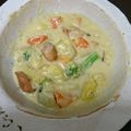 遅咲きの桜's cooksnap of when they made さつまいものチキンクリームシチュー.