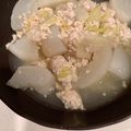 ☆hironon☆'s cooksnap of when they made 鶏ひき肉と白菜カブのあっさり煮.