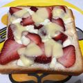 ★神奈★'s cooksnap of when they made 食感W❀ミルキーな白チョコいちごトースト.