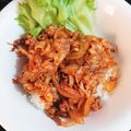 あんさん☺︎'s cooksnap of when they made 酒粕コチュダレ de 甘辛豚丼.