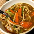 クックV4WJS0☆'s cooksnap of when they made 残りカレー de朝うどん♪.