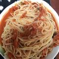 マサプリ's cooksnap of when they made ツナとトマトソースのスパゲッティ.