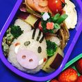 奏☆結ママ's cooksnap of when they made 2019年干支イノシシのキャラ弁.