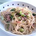ぬかり's cooksnap of when they made ねぎとベーコンの和風ペペロンチーノ.
