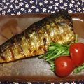 ぽぽきゅ's cooksnap of when they made 鯖の塩焼きに水菜＆トマト♪.