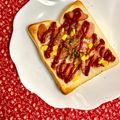 ふたごゆき's cooksnap of when they made ＊新玉ねぎとウィンナーのマヨトースト！＊.