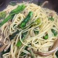 紗重桂's cooksnap of when they made 菜の花とベーコンのシンプルパスタ.