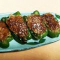 まぶたん's cooksnap of when they made ピーマンの肉詰め照り焼き風.