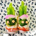 〜お鶴〜's cooksnap of when they made お弁当おかず☆ちくわで門松♪おせちにも★.