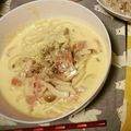 ayacoock☆'s cooksnap of when they made カルボナーラうどん.