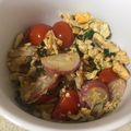 elpam's cooksnap of when they made ラディッシュとかいわれのバタポン卵炒め.