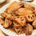 ゆきぼちょ's cooksnap of when they made お酢で旨い！☆手羽先とレンコンの炒め煮.