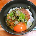 928るびすけ☆☆'s cooksnap of when they made 卵かけご飯INソース withコロッケ.