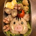 クックCHF9PZ☆'s cooksnap of when they made 2019年干支イノシシのキャラ弁.