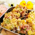 ももちゃんのれしぴ's cooksnap of when they made 豚こまと長ねぎ・かき揚げ焼き.