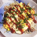 クックQT23CK☆'s cooksnap of when they made 激安☆もやしと卵のみ☆豚平焼⁈.