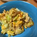 つの子's cooksnap of when they made ＊青梗菜と豚ときのこの卵炒め＊.