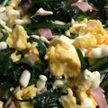 さとっちにゃん's cooksnap of when they made ベーコンとほうれん草のスクランブルエッグ.