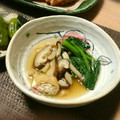 あず7225's cooksnap of when they made 小松菜ときのこと揚げの煮びたし.