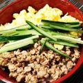 プン子ちゃん's cooksnap of when they made 鶏挽肉と玉子の二色そぼろ丼.