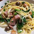 せのやん's cooksnap of when they made きのこと菜の花とベーコンのクリームパスタ.