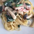 がつこ_J's cooksnap of when they made ほうれん草とベーコンのクリームパスタ.