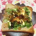 ぽぽきゅ's cooksnap of when they made 刻んだ蕪の葉っぱの和トースト.