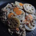お料理苦手ファイト's cooksnap of when they made 蓮根と豚肉のスタミナポン酢炒め。.