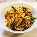 モリこっこ's cooksnap of when they made 後一品！かいわれ大根とササミのキムチ和え.