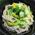 tamicoy's cooksnap of when they made 蕎麦と白菜の胡麻マヨネーズ和えパスタ風.